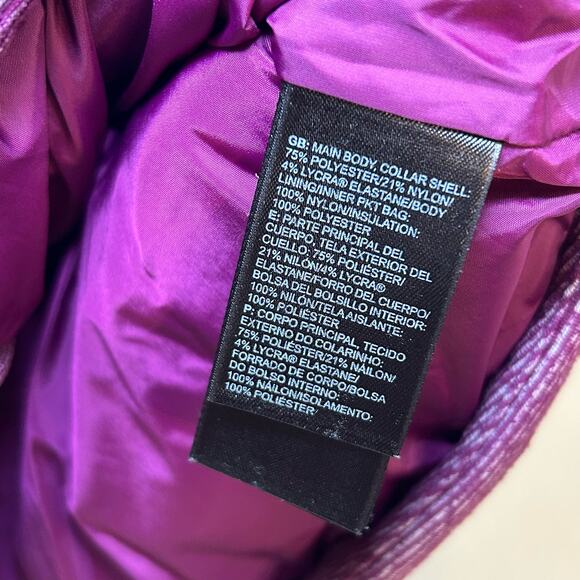 North Face Puffer Vest Medium Magenta Purple Fuschia Zip Front - Picture 5 of 10